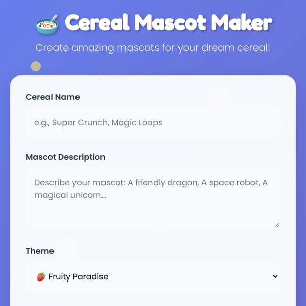 Cereal Mascot Maker