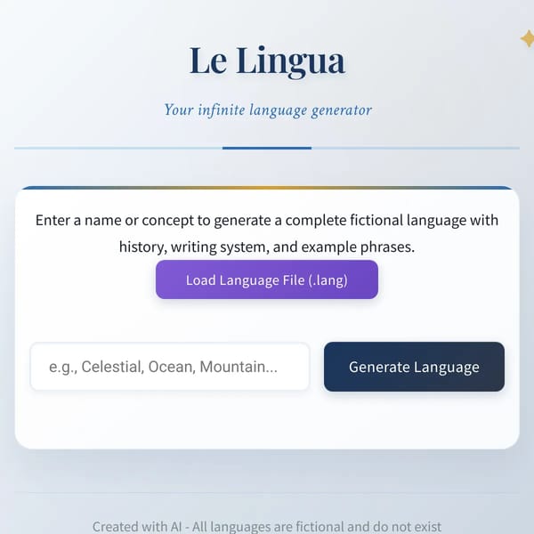 Le Lingua - Your infinite language generator