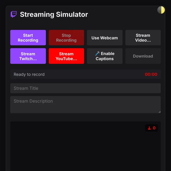 Streaming Simulator but i changed stuff to satisfy me