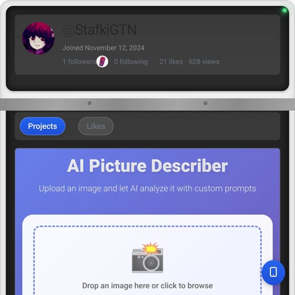 User Profile Page on WebSim