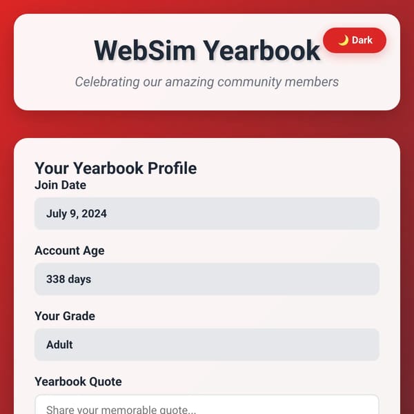 WebSim Yearbook