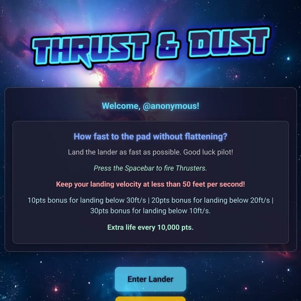 Thrust & Dust | PC & Mobile | Leaderboard