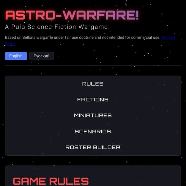 Astro-Warfare 2: Pulp Sci-Fi Wargame