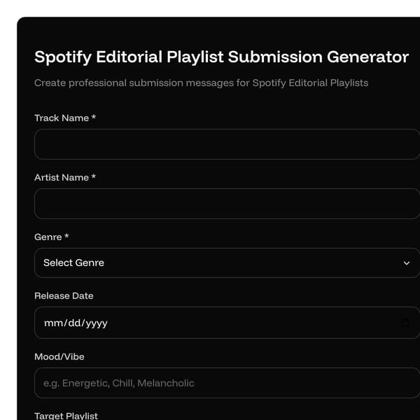 Spotify Editorial Playlist Submission Generator
