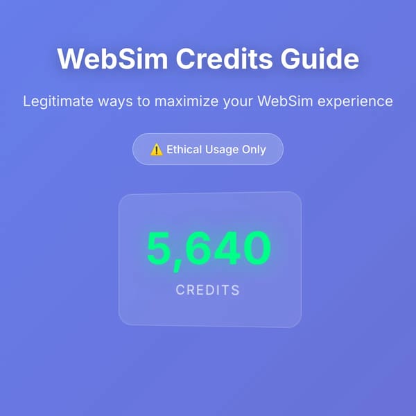 WebSim Credits Guide - Legitimate Methods