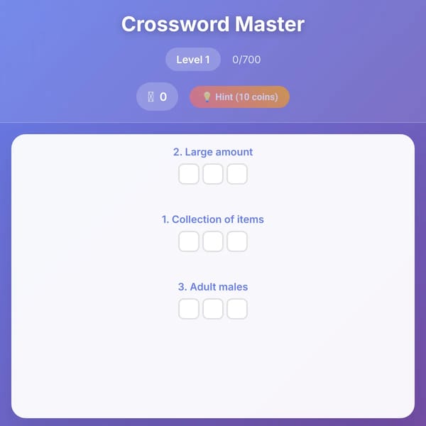 🔤 Crossword Master 🔠