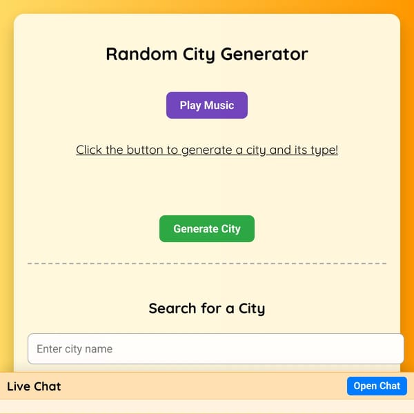 Random City Generator