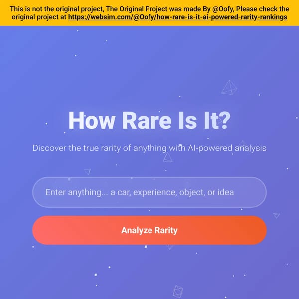 How Rare Is It but no limits