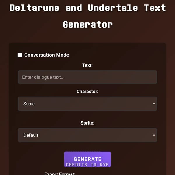 Undertale and Deltarune Text Generator