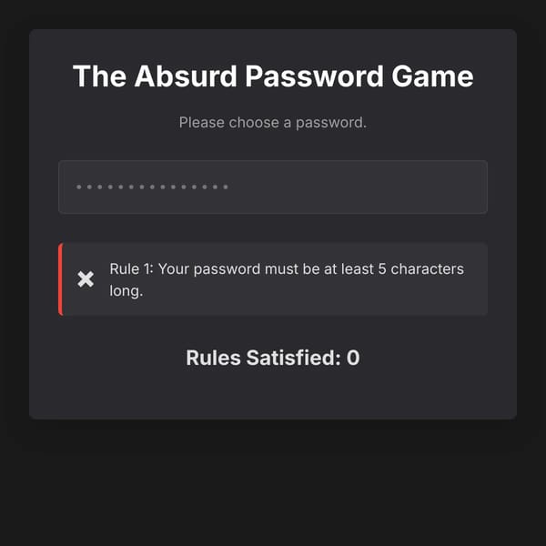The Absurd Password Game