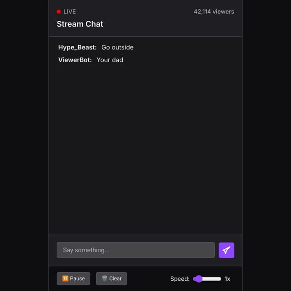 Live Twitch Chat Simulator