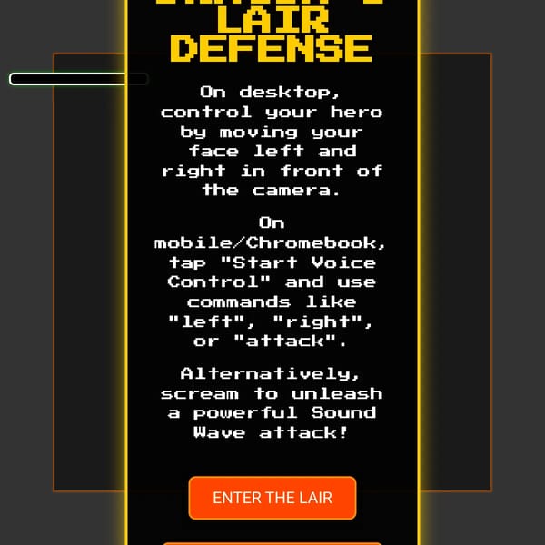 You can control this game with your microphone
