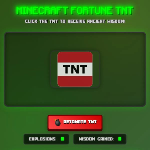 Minecraft Fortune TNT - Wisdom Through Explosions