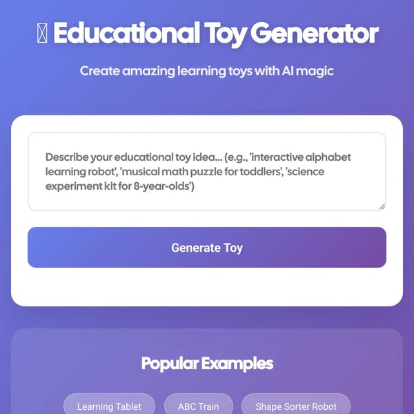 Educational Toy Generator
