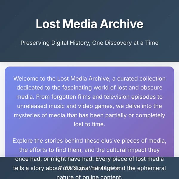 Lost Media Archive