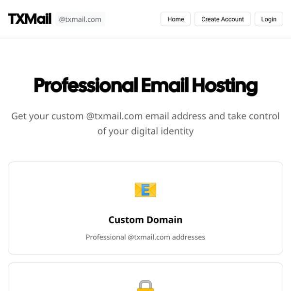 TXMail - Professional Email Hosting
