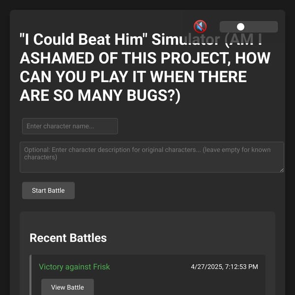 "I Could Beat Him" Simulator