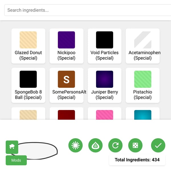 Recipe Creation Game