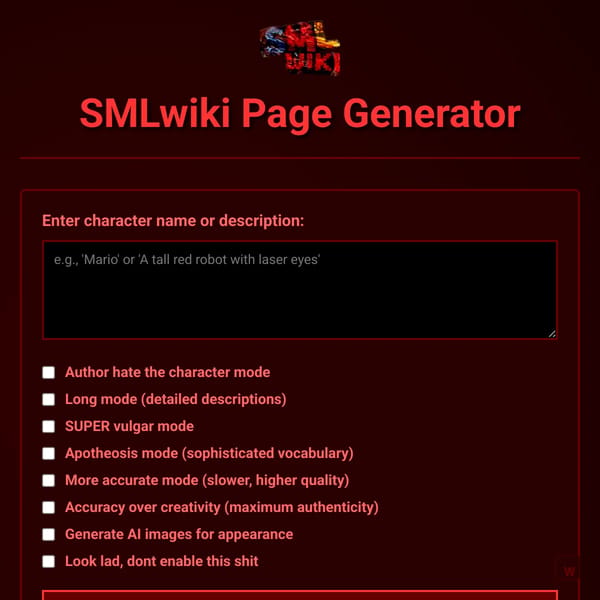SMLwiki Page Generator