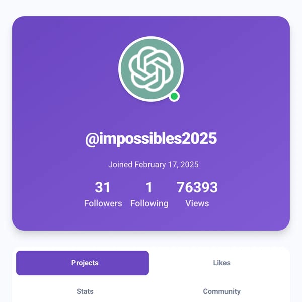 User Profile Page on WebSim