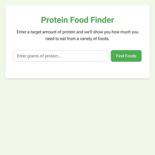 Protein Food Finder