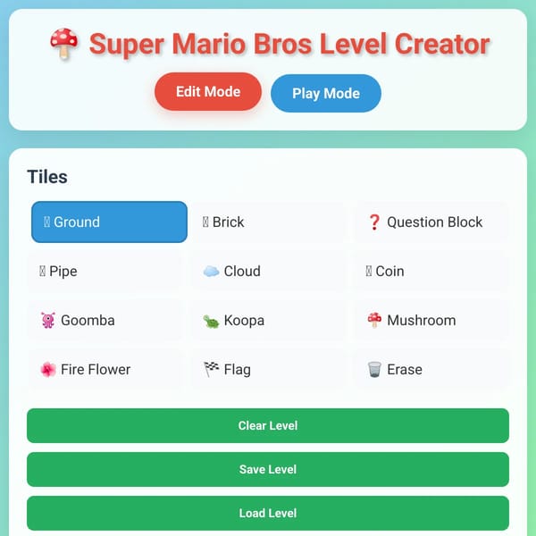 Super Mario Bros Level Creator