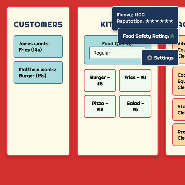 Diner Business Simulator