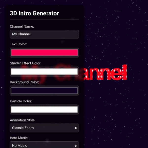 3d intro generator
