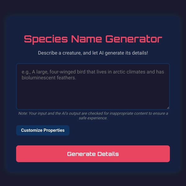 Species Name Generator
