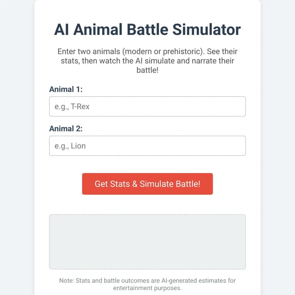 Animal Battle Generator