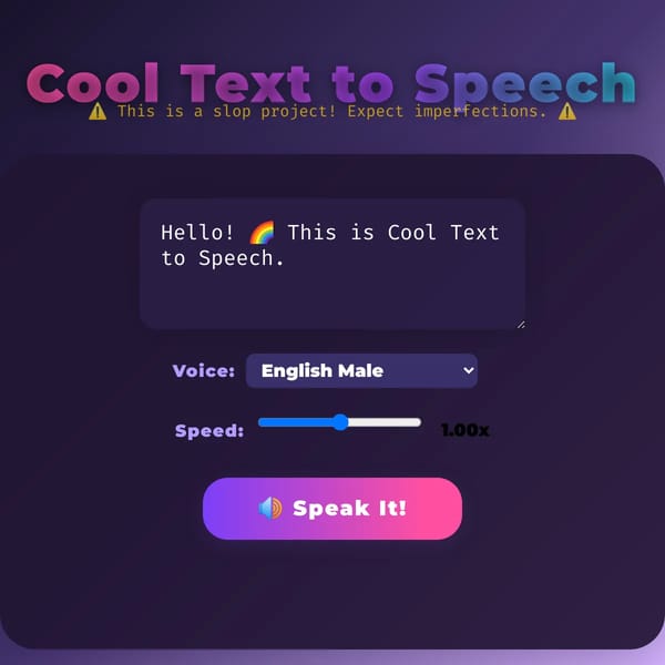 Cool Text to Speech Demo