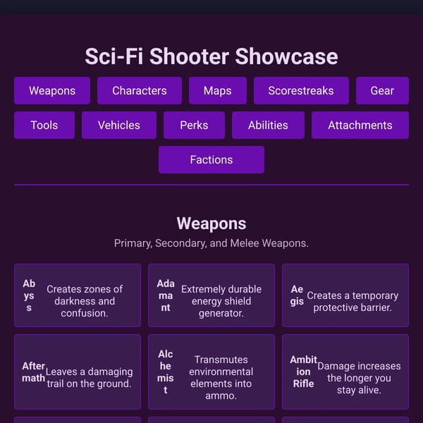 Sci-Fi Shooter Showcase