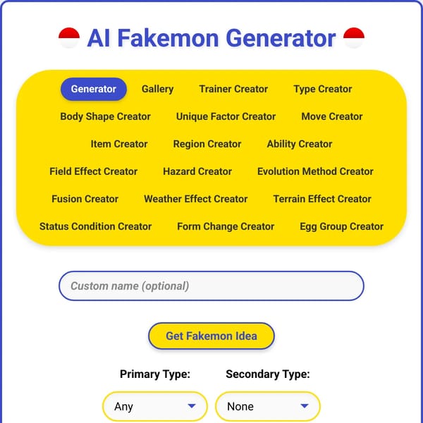 AI Fakemon Generator