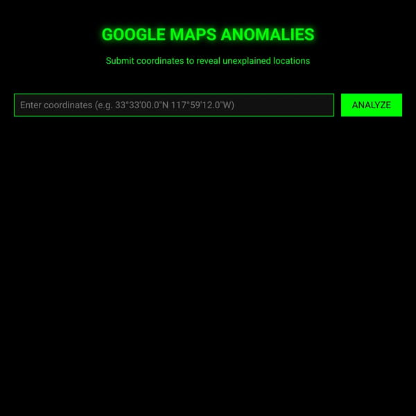 Google Maps Anomalies