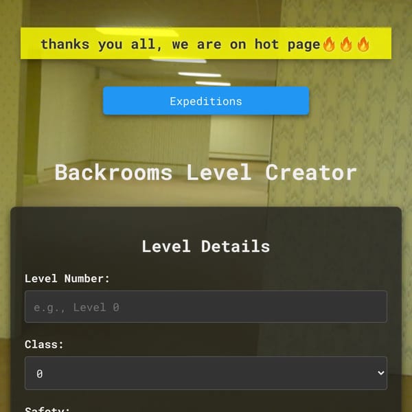 Backrooms Level Creator but with more stuff