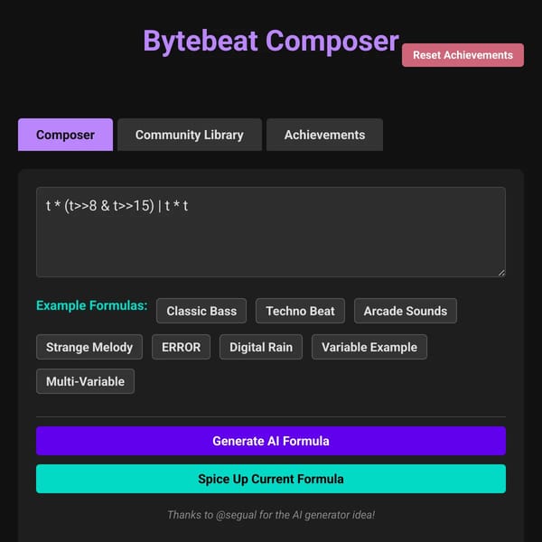 Bytebeat Composer
