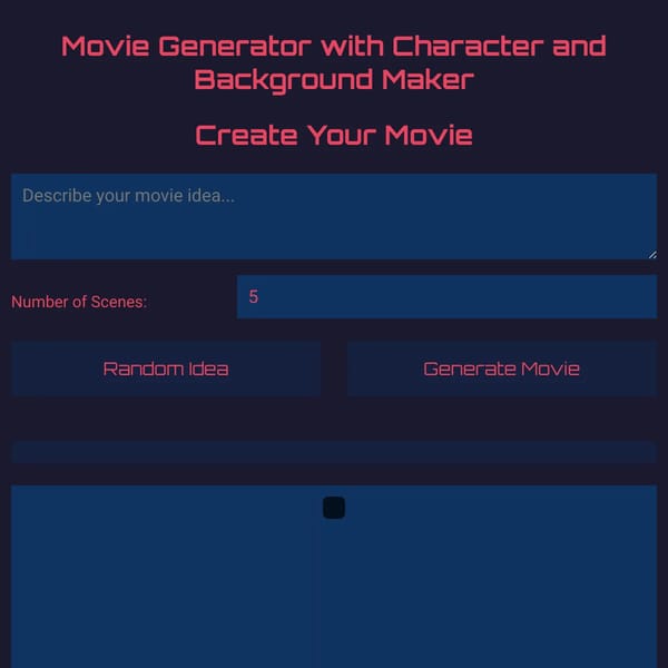 Movie Generator with Character and Background Maker