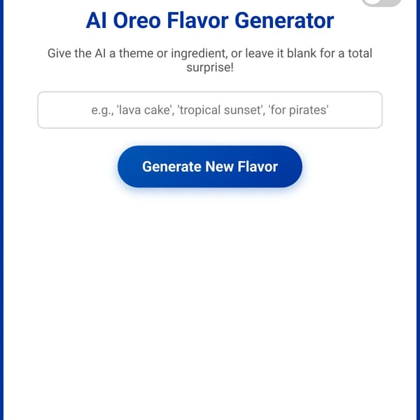 AI Oreo Flavor Generator