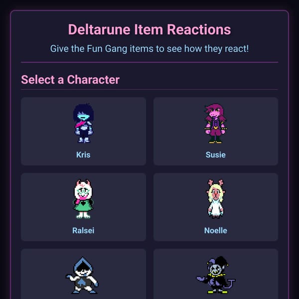 Deltarune Item Reactions