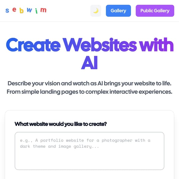 Sebwim - AI Website Generator