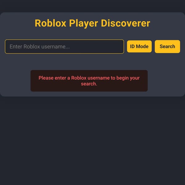 Roblox Player Discoverer