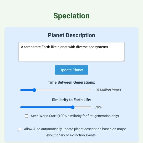 Speciation - An Evolution Simulation