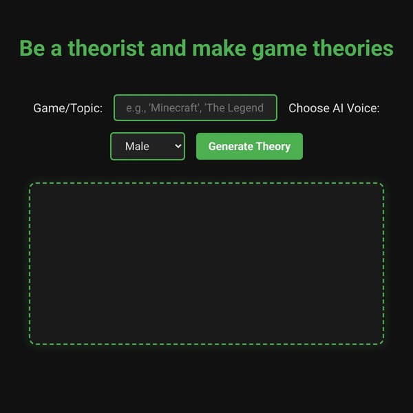 Be a theorist and make game theories.