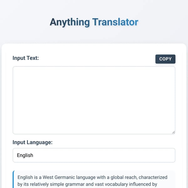 English <-> Anything Translator II