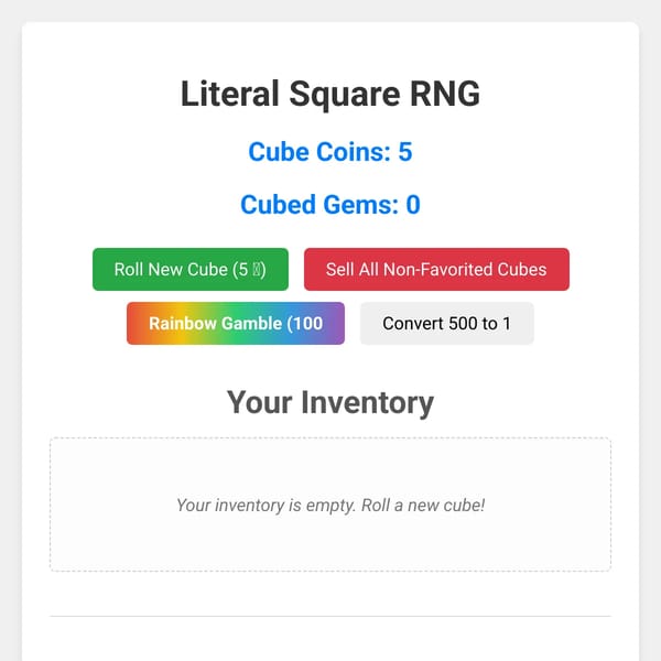 Literal Square RNG