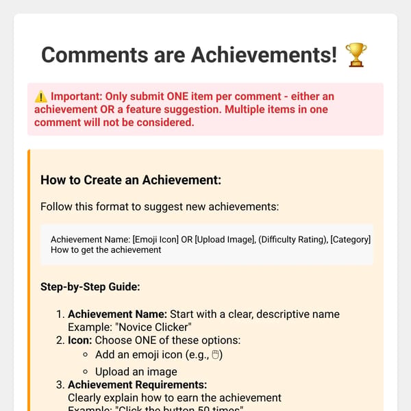 Comments Are Achivements