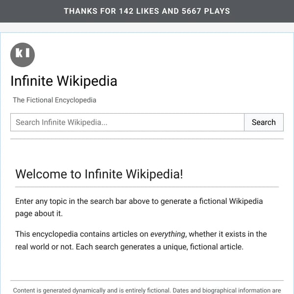 Infinite Wikipedia