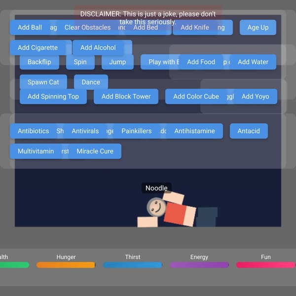 Ragdoll Physics Simulator but it's a joke