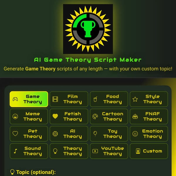 AI Game Theory Script Maker 2.0