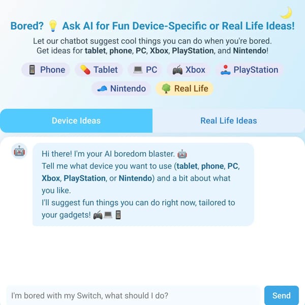Bored? Let AI Help!